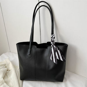 Large Capacity Womens Fashion Casual Versatile Single Shoulder Tote Bag Simple Quality Commuting Handbag Soft PU Leather