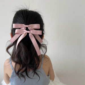 Simple Butterfly Knot Hair Clip for Girls Black And White Sash Double Pronged Hair Accessories Korean Style Childrens Hair Cards