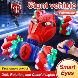 Spider Man remote-controlled toy car childrens gesture sensing four-wheel drive vehicle climbing off-road vehicle twisting and rolling vehicle boy charging toy gift