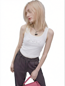Juicy Couture | High Elasticity Camisole White Rhinestone
