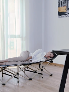 【COD】Folding bed single heavy duty adjustable office nap bed free adjustment portable bed folding bed single foldable bed army bed camping bed storage 300 KG sofa bed single bed frame for outdoor easy to carry