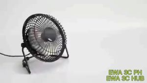 MS/Mini USB Table Desk Personal Fan Metal Design Quiet Operation 4 USB Cable Fan