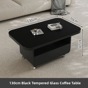 YIYOU | Italian Luxury Multi-Function Movable Tempered Glass Side Table Trolley