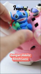Sandal Anak Kodok Stitch Bitzer Jibbitz Slop Kodok Dejavu Sendal Korean Style Black Pink X606-F13