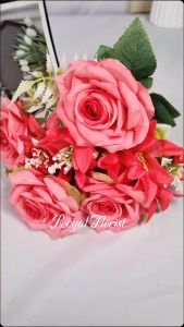 Bunga Mawar Buket Hitam Import Premium Jumbo X7/Bunga Hantaran/Bunga Dekorasi Pelaminan (KN-429)