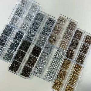 6 Sekat / Kotak Hiasan Kuku Bentuk/ Kerang Bahan Metal Untuk Aksesoris Nail Art 3D metal nail decorations / Manicure Diy