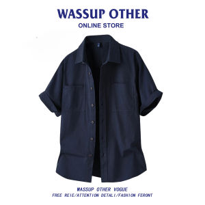 Utility Style Short Sleeve Shirt with Double Pockets