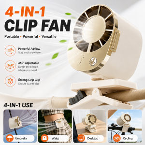 Mini Clip-On Fan USB Rechargeable Portable Personal Fan for Cycling Umbrella Waist & Desktop 360° Adjustable