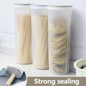 Pasta Portion Control Container Food Grade Plastic Storage Canister Airtight Noodles Organizer Kitchen Pantry Divided Can