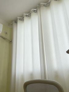 Modern Minimalist Light-Filtering Pleated Curtains White Grey Polycotton Fabric Drapes for Bedroom Living Room Balcony Non-Soundproof