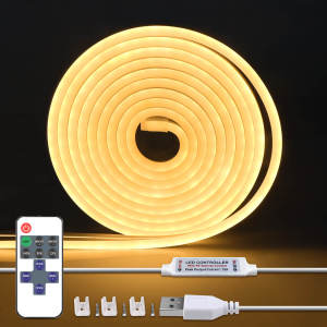 DIY ตัดนีออน Strip Light USB 5V หรี่แสงได้ 11-Key RF รีโมทคอนโทรลยืดหยุ่น IP65 กันน้ําสําหรับห้องครัวห้องนอน