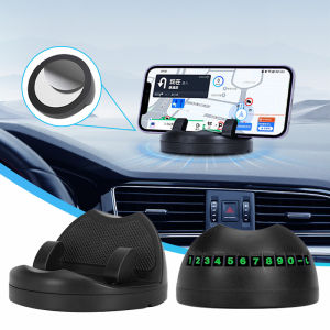 SEAMETAL Car Phone Holder Dashboard Suction Cup 360°  Rotation Mobile Phone Mount  With Car Parking Phone Number Plate