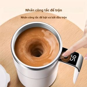 1PC Thép Không Gỉ 304 Tự Động Khuấy Cốc Cà Phê Có Màn Hình Hiển Thị Nhiệt Độ USB Sạc Di Động Pin 200MAh Bình Cà Phê