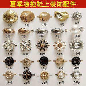 หัวเข็มขัดประดับสตางค์โลหะแฟชั่นสำหรับรองเท้าผู้หญิง หัวเข็มขัดตกแต่งหน้ารองเท้า แหวนกาวนิ้วมือ เครื่องประดับเพชรเทียม