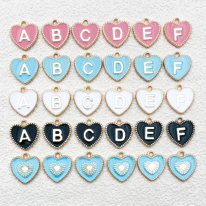 26pcs Enamel A-Z Letter Charms Pendants Double Face Initial Letter Charms For Jewelry Making DIY Bracelet Earrings Accessories