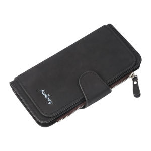 Baellerry Womens Long Wallet High Quality with Buckle Multiple Card Slots Mobile Phone Holder Hand-held Bag