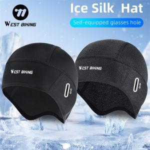 West Biking | WEST BIKING Summer Ice Silk Cycling Cap Anti-UV Helmet Liner with Glasses Hole Lightweight Breathable Bike Motorcycle Skull Cap