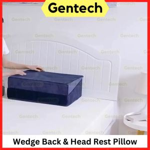 🔥GOOD QUALITY🔥 Bed Wedge Pillow Soft Cushion Backrest Headrest Prevent Acid Reflux Rise Support Pad Removable Pillowcase & improve Sleep Pillow Katil Tidur