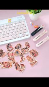 Stiker Kartun Graffiti Pin Up Girl Gaya Retro 24 pcs