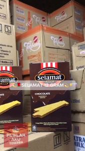 Selamat Wafer Cokelat 12g: Harga 1 Dus Isi 6 Box