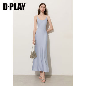 D-PLAY | Shimmering Muse Series Satin Blue Strap Dress