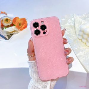 Pure Color Silicone Glitter Phone Case for  17Promax 16Creative 12Candy 11Female 15Plus New 13Pro Anti-Fall 14Soft Shell Mobile Phone Case