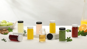1/3PCS 60/100ml Transparent Glass Bottle Beverage Bottle Wide Mouth with Lid Juice Bottle Small Storage Bottle