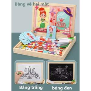 Bảng Gỗ Nam Châm Ghép Tranh 2 Mặt. Đồ Chơi Ghép Hình Giúp Bé Học Tập Và Phát Triển Tư Duy