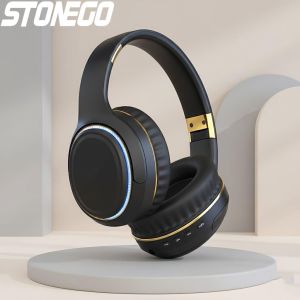 Wireless Foldable Over-Ear Bluetooth Headphones Sports Wired Option Breathing Light PC Gaming Music