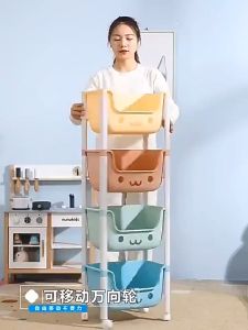 JDEE ชั้นวางหนังสือเด็ก โชว์ปก ชั้นหนังสือเด็ก ชั้นวางหนังสือ 3 ชั้น4 ชั้น