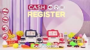 Cash Register Toy for Kids Cash Register Machine Set Pretend Toys Simulation Money Counting Machine Toy Till with Scanner Desktop Decoration Toy for Girls Boy Gift