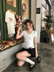 NIHAOKANONG | Áo Thun Tay Ngắn Thiết Kế Đốm Lớp