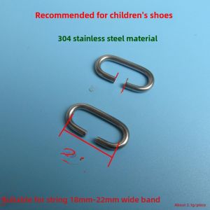 304 Stainless Steel Detachable Line-Free Opening Children Shoe Buckle Adult Shoe Buckle Metal Shoes Replacement Buckle Olive Buckle Oval Buckle