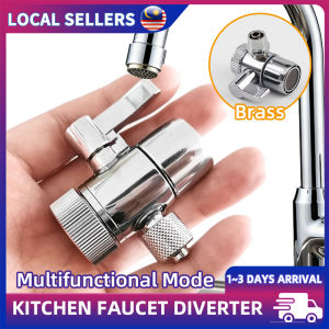 Solid Brass Water Tap Diverter Adapter | 1/4 3/8 Inch Hose Connector for Sink Faucet | Durable Anti-Corrosion Valve
