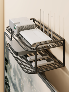 WUBUWEI | Wall Mounted No-Drilling Required Electronics Storage Rack