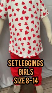 SET BAJU BUDAK PEREMPUAN SET BAJU REMAJA SIZE BESAR SIZE 8-14 GIRL TEENAGE CLOTHING SETS SETS LEGGINGS BUDAK/REMAJA