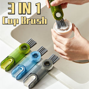3 In 1 Multifunctional Cleaning Brush U-shaped Carrot Cup Mouth Lid Groove Cleaner Brush Water Bottle Gap Cleaning Tools for Kitchen