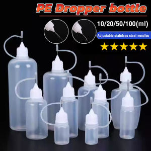 Suomi 10ml 20ml 50ml 100ml PE Plastic Squeezable Dropper Bottle Needle Oil Bottles