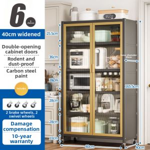 Kitchen Storage Cabinet and Microwave Oven Rack