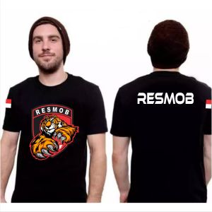 Kaos Oblong Hitam Resmob Lengan Pendek / Kaos Distro / Baju Resmob / Baju Kaos Tshirt Pria
