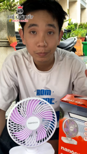 Quạt sạc Nanoco NRF5210G/NRF6219W – Công suất 5W/6W – Nhiều cấp gió – Có đèn LED –  BNK