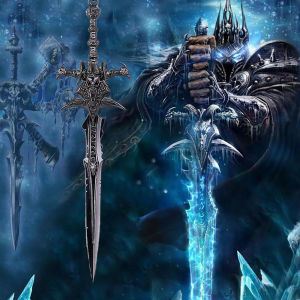 World Of Warcraft Frostmourne Weapon Keychain Lich King Alloy Sheep Head Swords Game Peripheral Keychain For Fans Jewelry Gifts