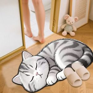 Thảm Cửa Hình Chó Shiba Inu VIKAMA Chất Liệu Flannel Chống Trơn Trượt Phong Cách Hiện Đại Tranh Vẽ Thú Cưng Trang Trí Nhà Cửa Dép Ngủ Mềm Mại Dùng Cho Lối Vào Phòng Ngủ Phòng Khách
