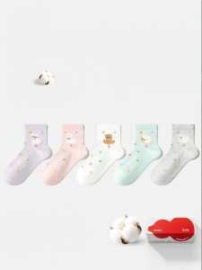 BEIBI | Summer Light Cotton No-Bone Mid-Calf Socks