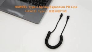 1m 5A USB-C / Type-C to USB-C / Type-C Retractable Coiled PD Fast Charging Cable