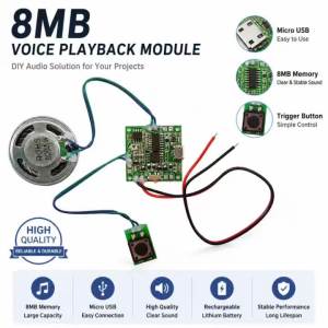 Mô-đun Phát Lại Giọng Nói 8MB Với Cổng Micro USB Dành Cho Bộ Ghi Âm Giọng Nói Và Các Dự Án DIY Mô-đun Âm Thanh Nhạc Có Thể Thay Thế