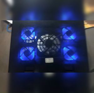 (K) USB LED Light Laptop Cooling Cooler Pad Stand 5-Fans with Mousepad