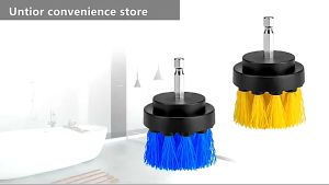 3 Cái / bộ Điện Chà Bàn Chải Khoan Bộ Bàn Chải Nhựa Tròn Bàn Chải Làm Sạch Cho Thảm Kính Ô Tô Lốp Nylon Bàn Chải