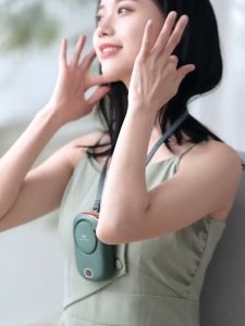 Neck Strap Mini Fan Portable Bladeless Cooling Fan 3 Gear Speed with Fan Stand