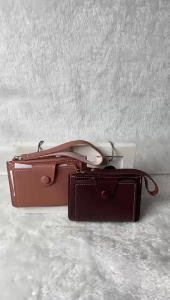 Korean Womens Fashion Solid Color Multi-Card Slots PU Leather Mini Wallet L1037